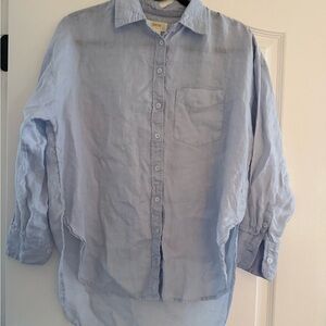 Maeve Light Blue Casual Button Down Shirt